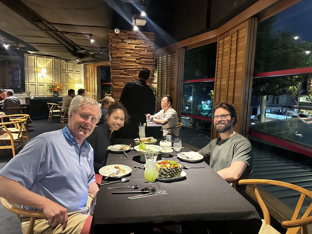 Stephen (Dad) with Deha and Michael in Shanghai