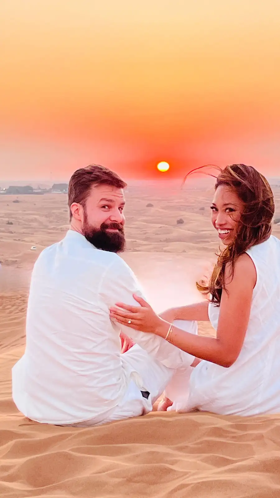 Michael and Deha getting engaged in the desert