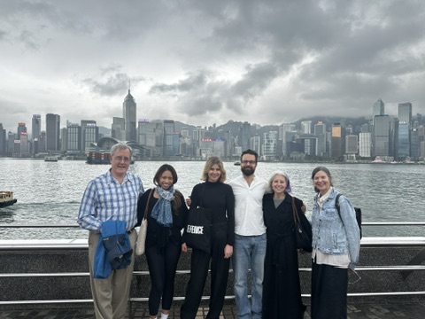 Michael, Stephen, Deha, Hillary Becker, Emily, and Jenny together in Hong Kong