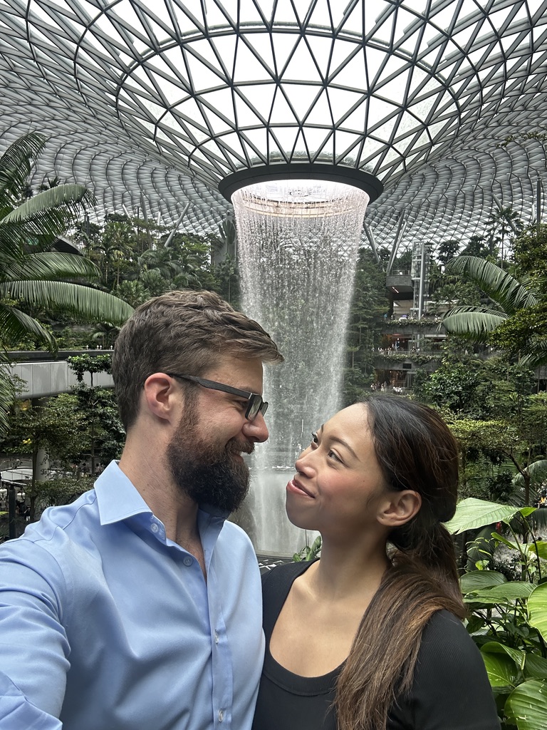Michael and Deha at Jewel in Singapore