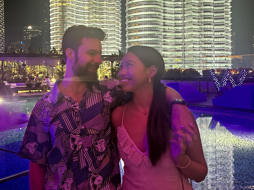 Michael and Deha enjoying spring in Kuala Lumpur